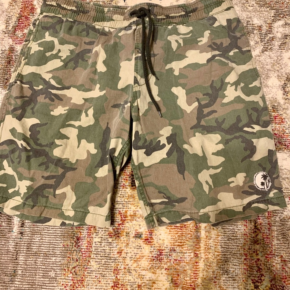 Mens camo shorts with drawstring